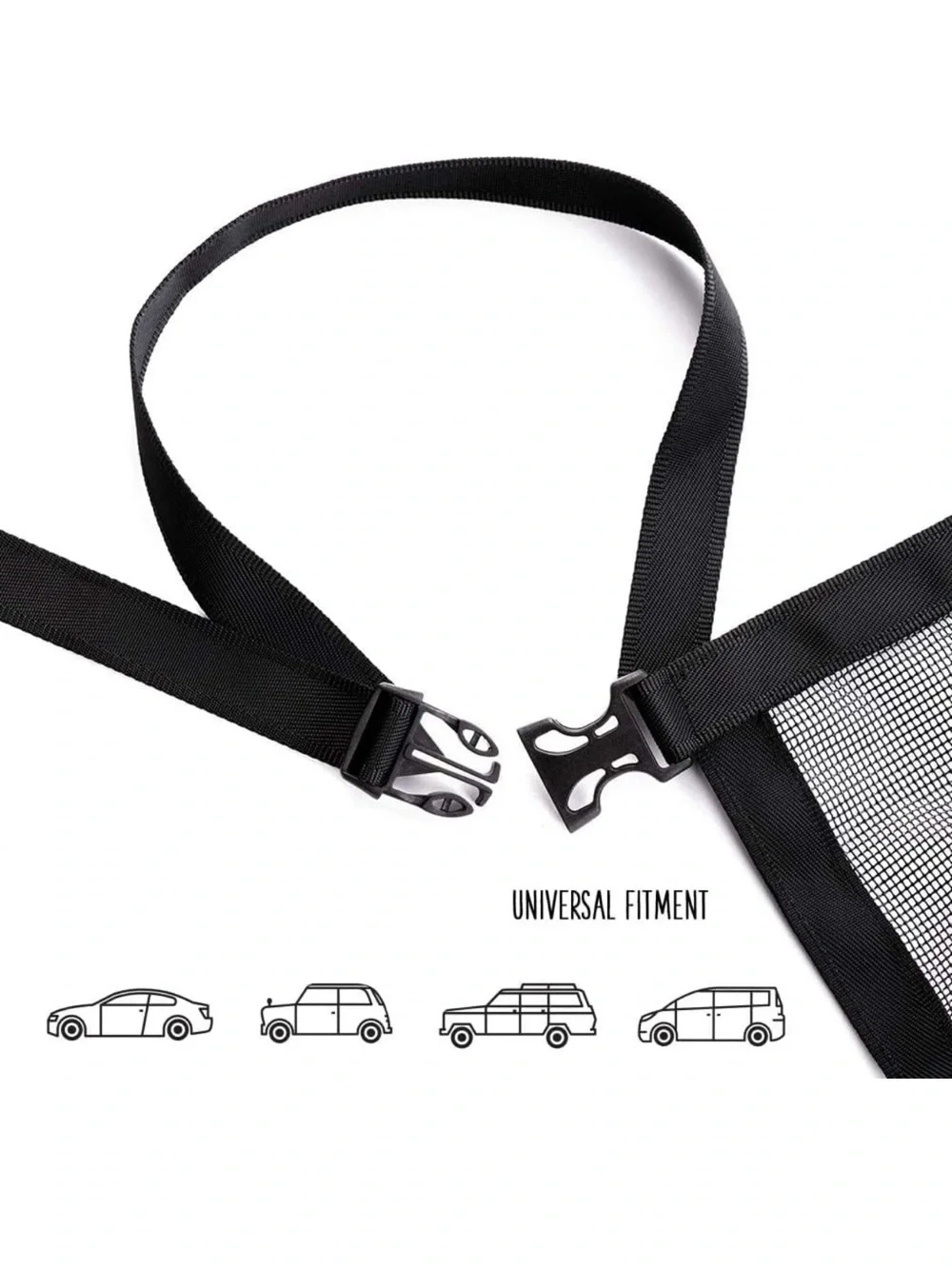 Social Dog Car Barrier Net Universal Fit Sturdy Mesh No Bungee Cords - Sorry!